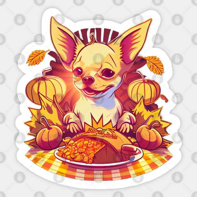 Chihuahua Giving Thanks In The Best Way Sticker by Life2LiveDesign